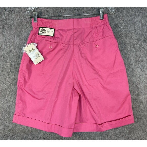 Vintage Izod Club Women's Pink Pleated High Waist Belted Shorts Size 10 - Picture 5 of 12